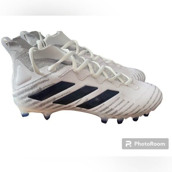 New Adidas Primeknit Mahomes Football Cleats White/Grey/Navy Blue Size 11.5 - Picture 7 of 8